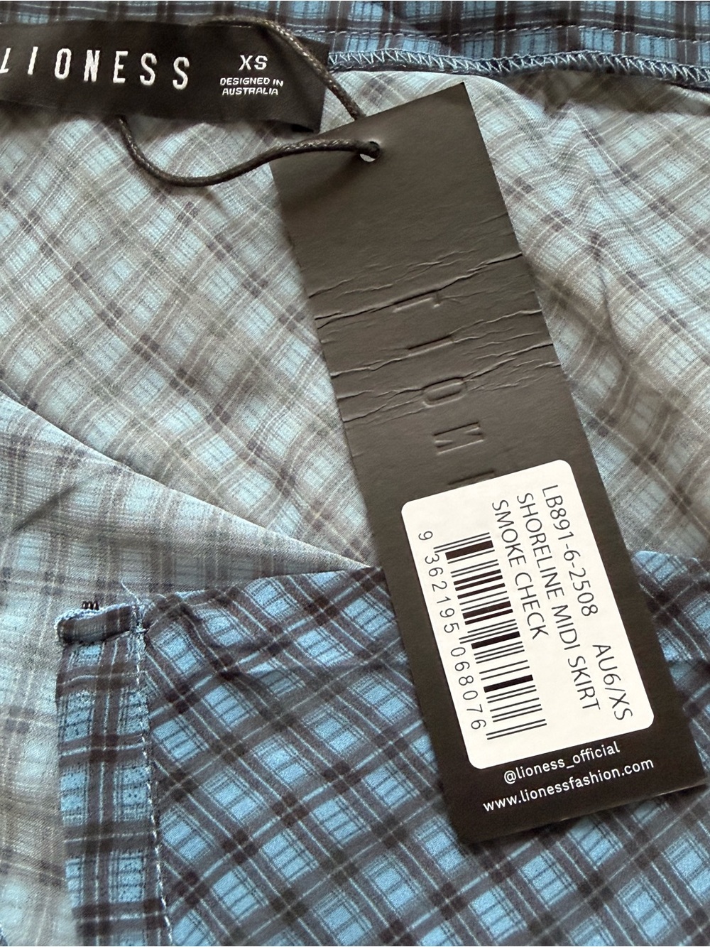 Lioness Shoreline Midi Skirt, Size XS, Color Smoke Check - Picture 6 of 6